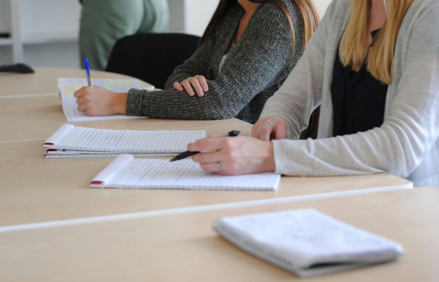 Business team reviewing financial documents and audit preparation materials